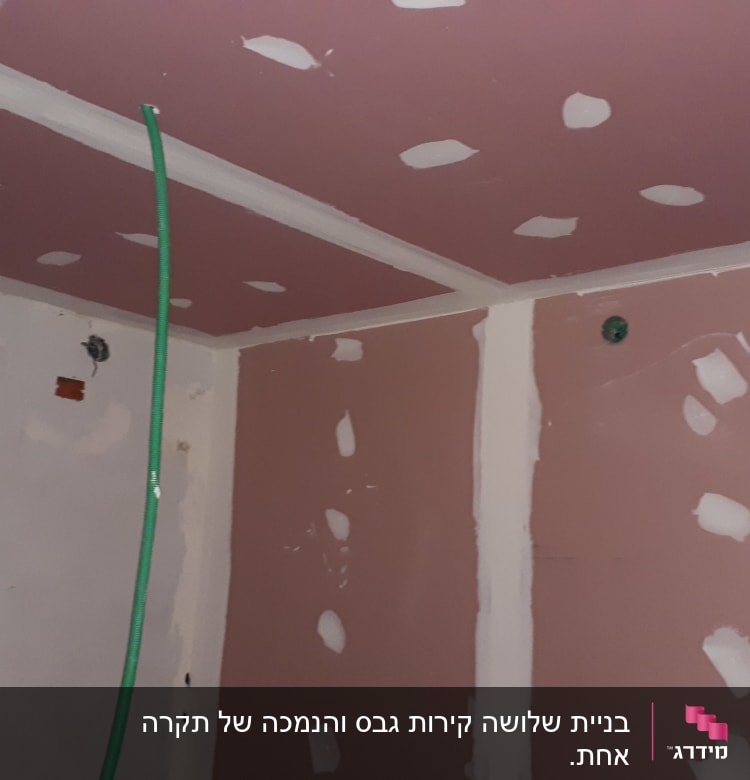 קירות ותקרה מגבס עם תיקוני שפכטל